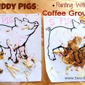 Muddy Pigs with Coffee Ground Paint @ Twodaloo