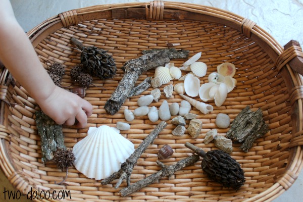 Painted Nature Collage- a fun toddler art activity at Twodaloo