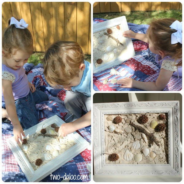Painted Nature Collage- a fun toddler art activity at Twodaloo