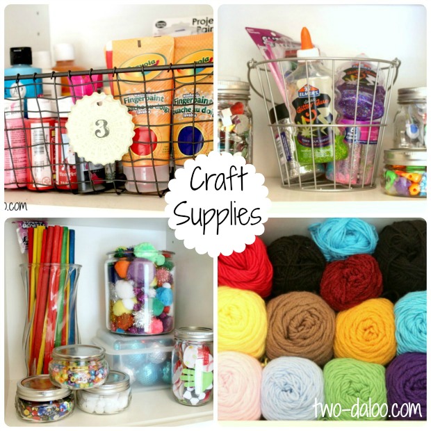 Craft/Sewing area using Ikea bookshelves at Twodaloo