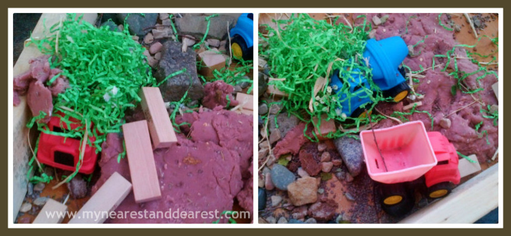 Construction Site With Play Dough Dirt from My Nearest and Dearest