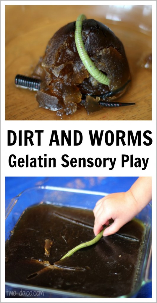 Sensory Play for Kids: Dirt and Worms Coffee Gelatin Excavation