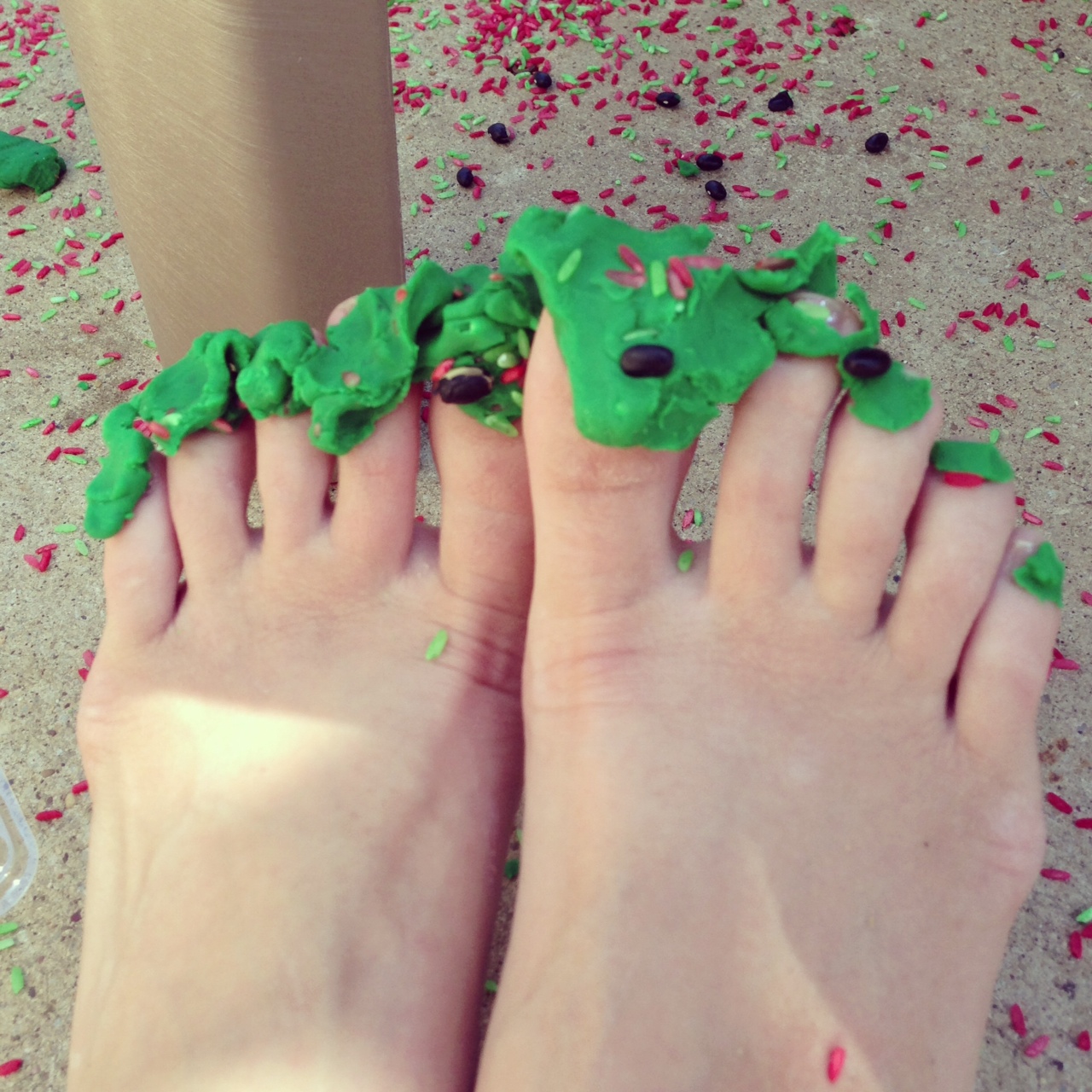 Watermelon sensory rice from Twodaloo