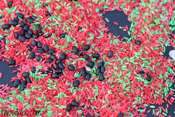 Watermelon sensory rice from Twodaloo