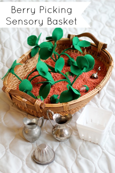 Strawberry Picking Sensory Basket