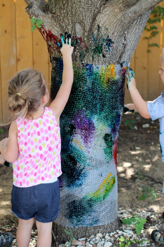 Rainbow Bubble Wrap Tree at Twodaloo Rainbow Bubble Wrap Tree at Twodaloo