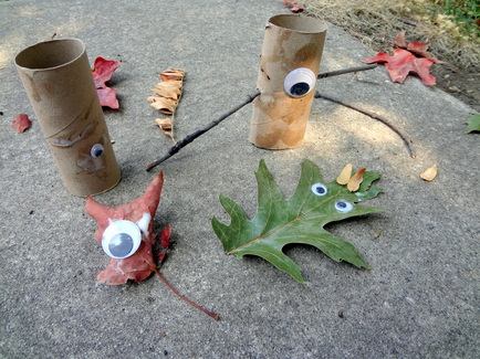 Leaf Creatures from P is for Preschooler