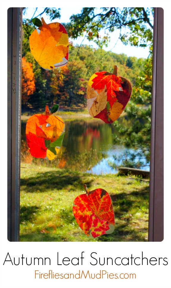 Autumn leaf suncatchers from Fireflies and Mudpies