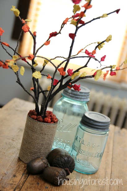 Fall Centerpiece Craft for Kids from Housing a Forest