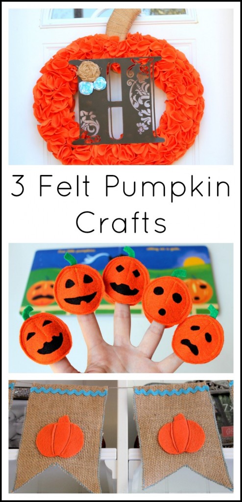 Three Felt Pumpkin Crafts from Twodaloo
