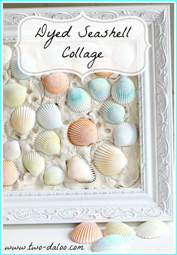 Dyed Seashell Collage at Twodaloo