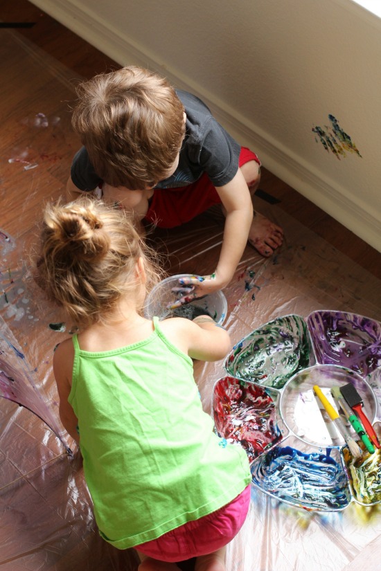 Toddler Big Art: Painting a Rainbow- a Reggio-inspired exploration at Twodaloo
