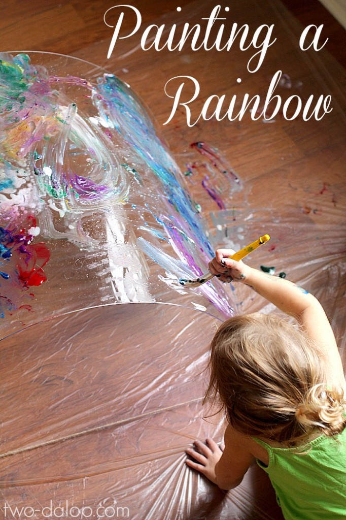 Toddler Big Art: Painting a Rainbow- a Reggio-inspired exploration at Twodaloo