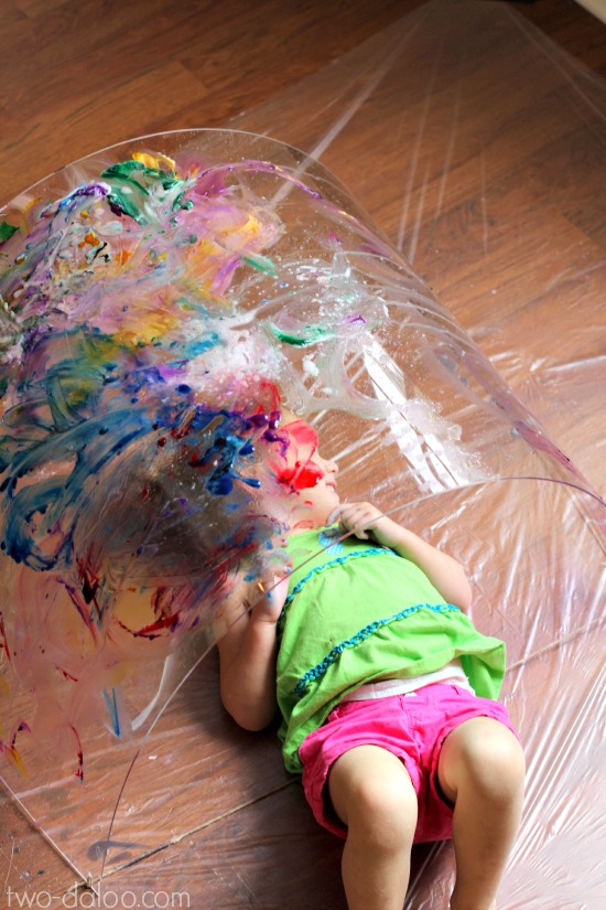 Toddler Big Art: Painting a Rainbow- a Reggio-inspired exploration at Twodaloo
