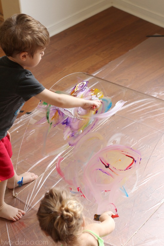 Toddler Big Art: Painting a Rainbow- a Reggio-inspired exploration at Twodaloo