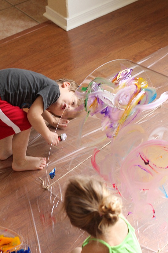 Toddler Big Art: Painting a Rainbow- a Reggio-inspired exploration at Twodaloo