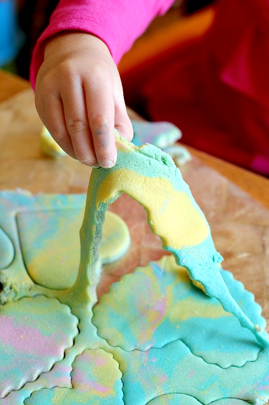 Rainbow Marbled Salt Dough from Twodaloo