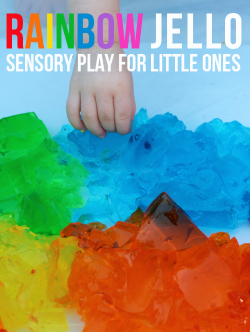 Rainbow Jello Sensory Play from Meri Cherry Blog