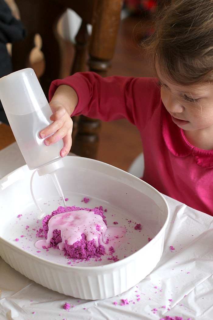 squirting vinegar on foaming heart dough squirting vinegar on foaming heart dough