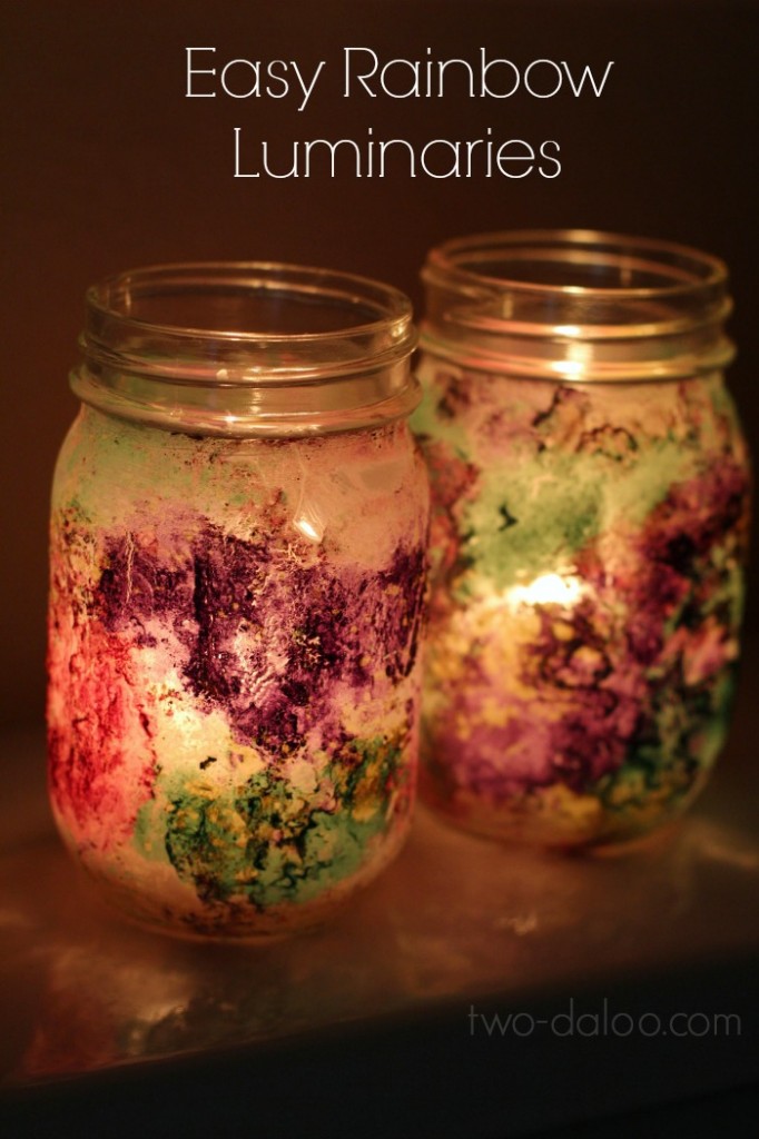 Preschool Craft: Easy Rainbow Luminaries 