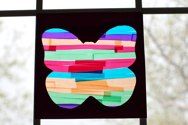 preschool craft idea: colorful spring suncatchers