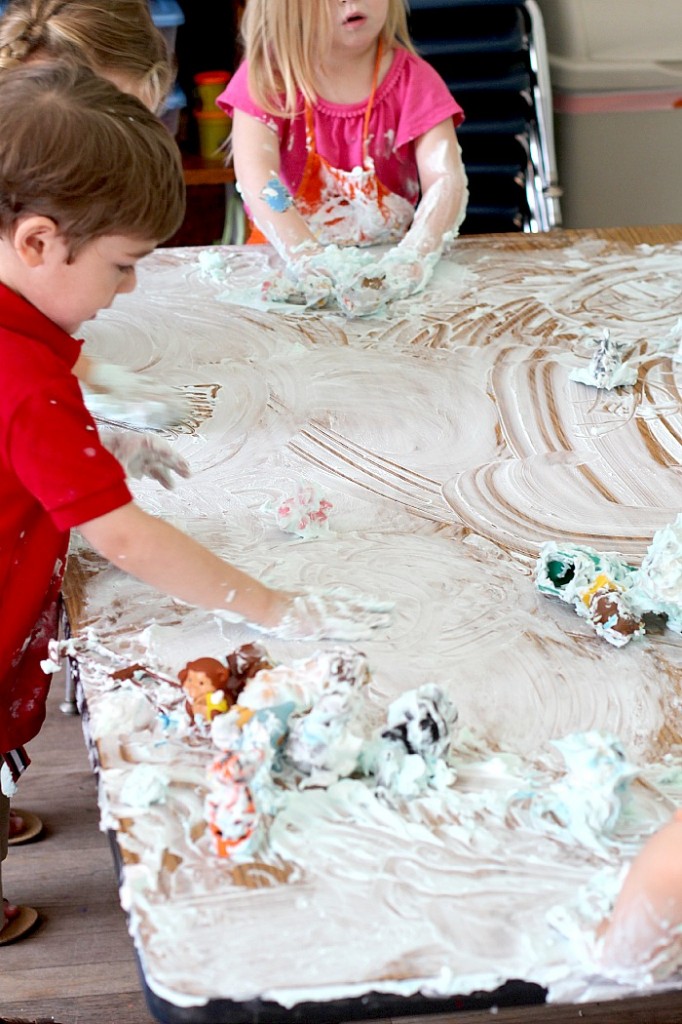 Shaving cream table