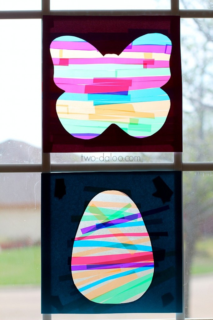 Preschool Craft Idea: Colorful Spring Suncatchers