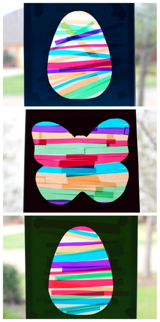 Preschool craft idea: Colorful Spring Suncatchers