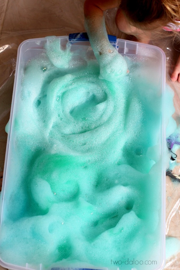Swirly soap foam sensory play